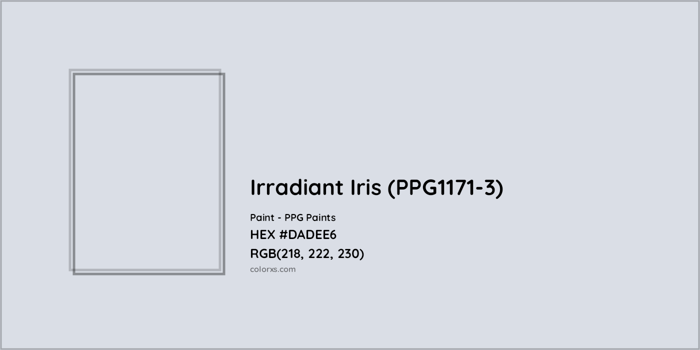 HEX #DADEE6 Irradiant Iris (PPG1171-3) Paint PPG Paints - Color Code