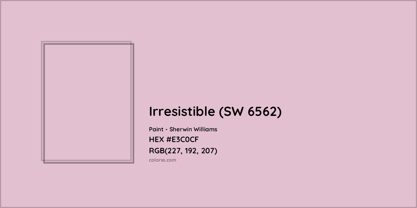 HEX #E3C0CF Irresistible (SW 6562) Paint Sherwin Williams - Color Code