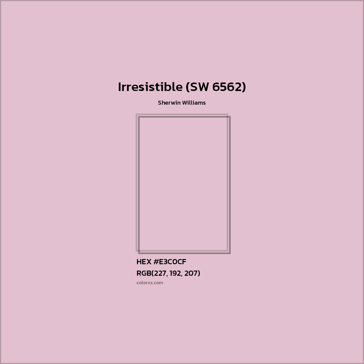 HEX #E3C0CF Irresistible (SW 6562) Paint Sherwin Williams - Color Code