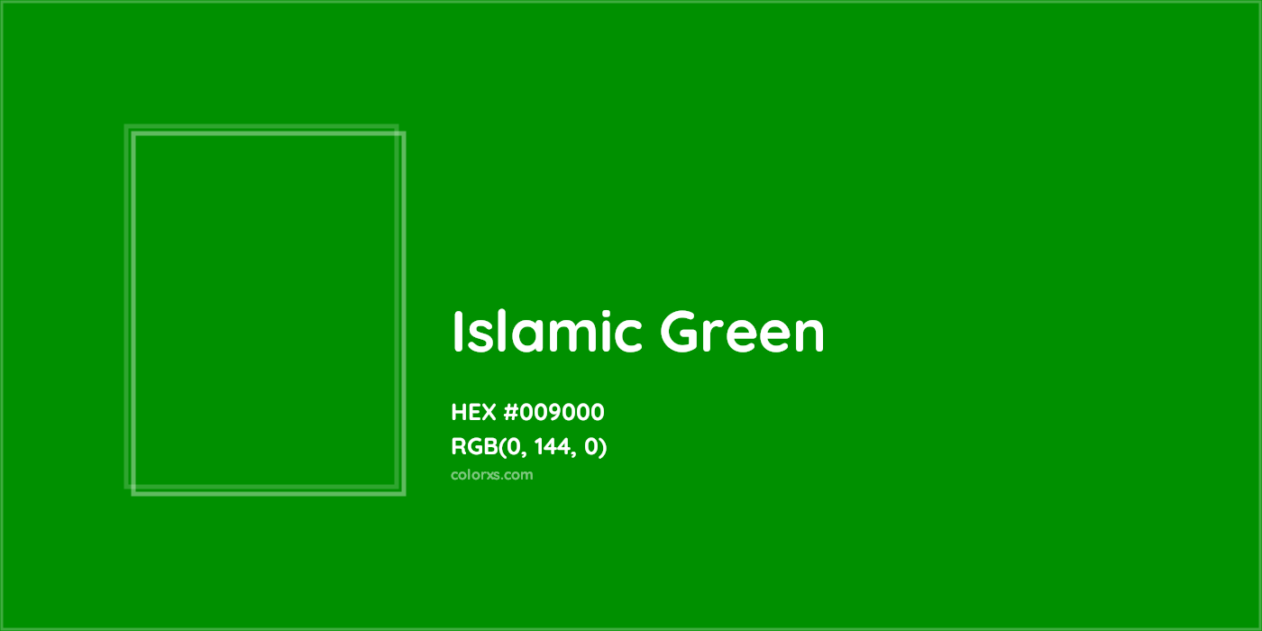 HEX #009000 Islamic Green Color - Color Code