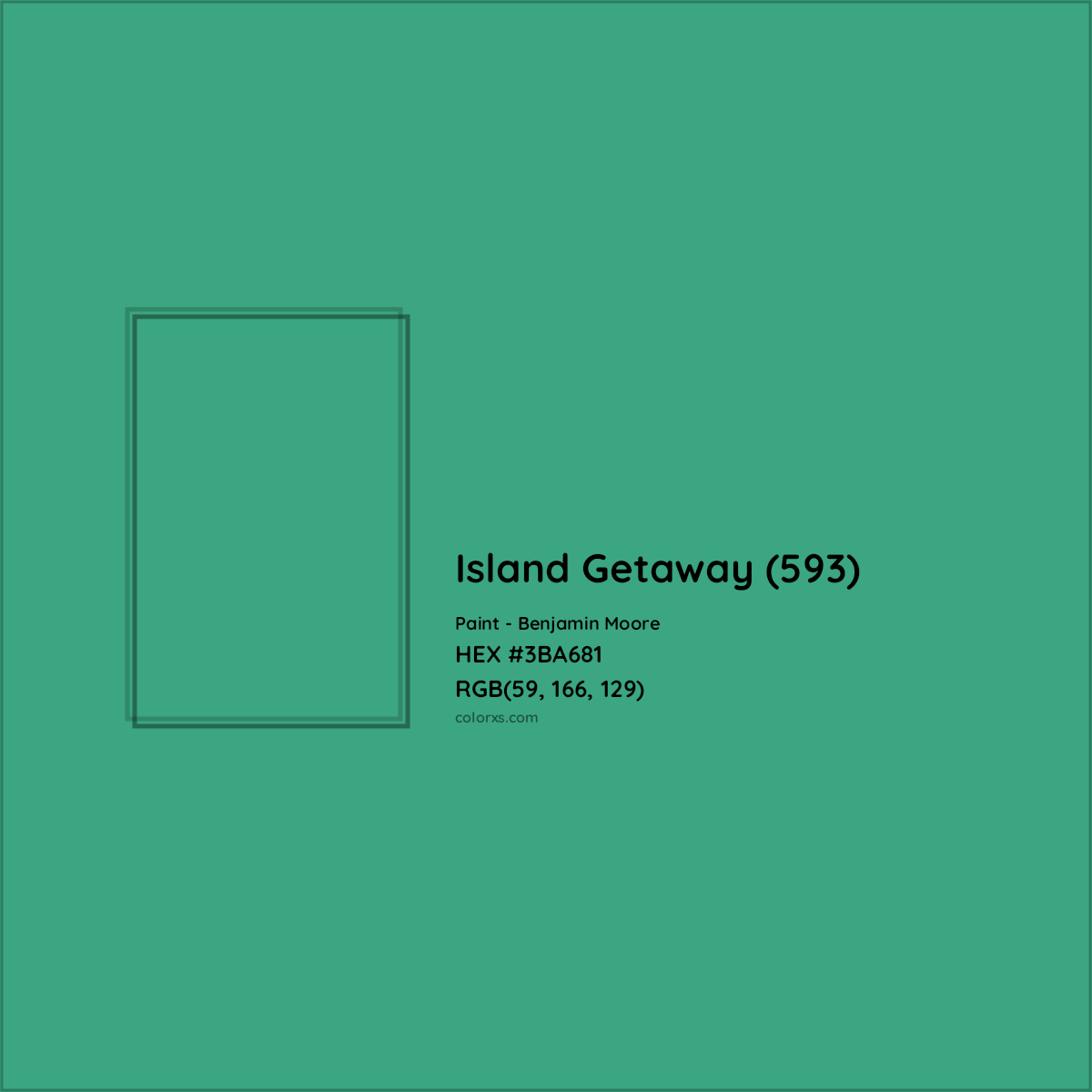 HEX #3BA681 Island Getaway (593) Paint Benjamin Moore - Color Code