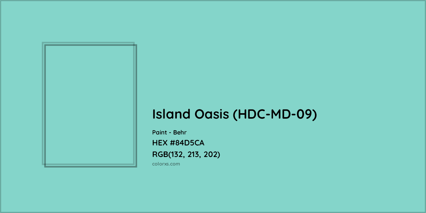 HEX #84D5CA Island Oasis (HDC-MD-09) Paint Behr - Color Code