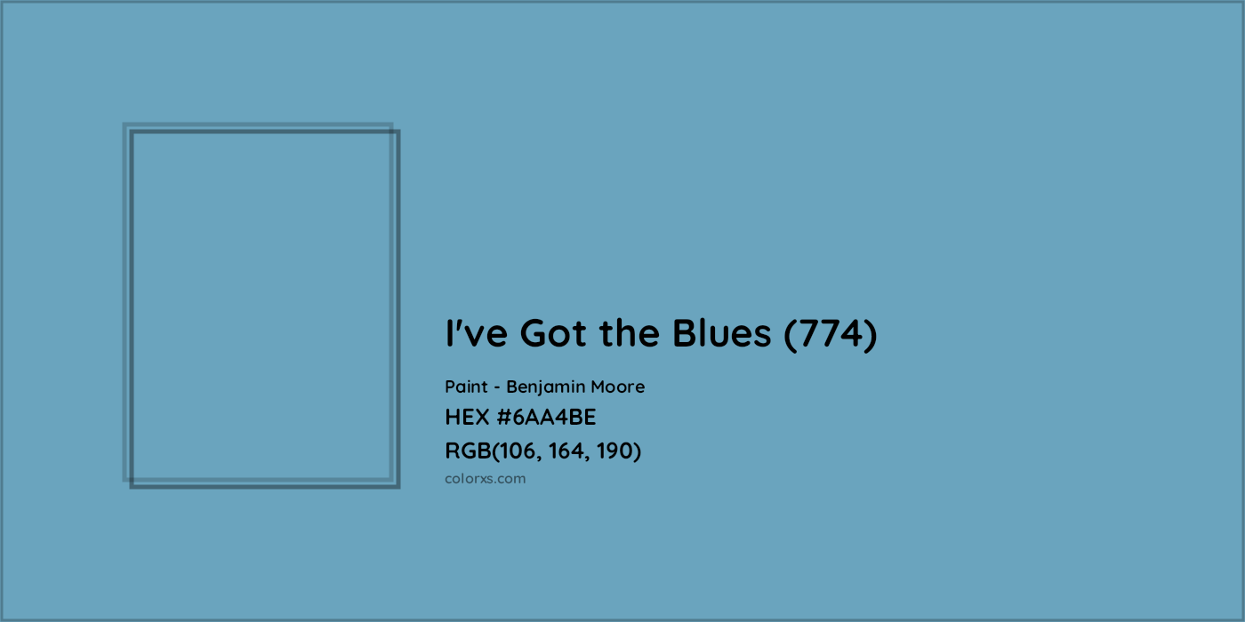 HEX #6AA4BE I've Got the Blues (774) Paint Benjamin Moore - Color Code