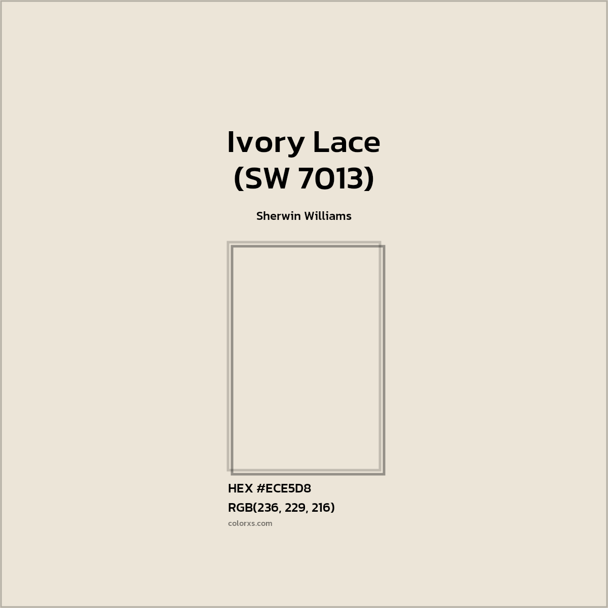 Sherwin Williams Ivory Lace (SW 7013) Paint color codes, similar paints