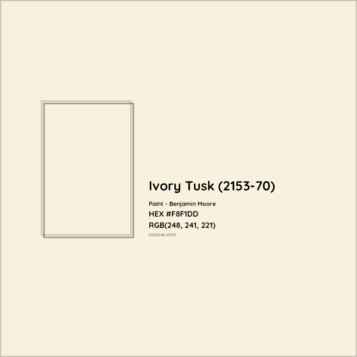 HEX #F8F1DD Ivory Tusk (2153-70) Paint Benjamin Moore - Color Code