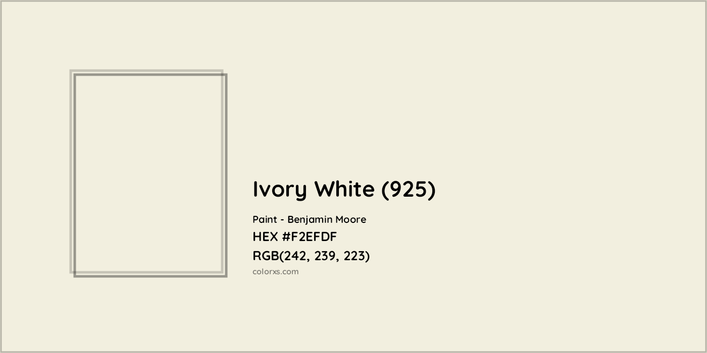 HEX #F2EFDF Ivory White (925) Paint Benjamin Moore - Color Code