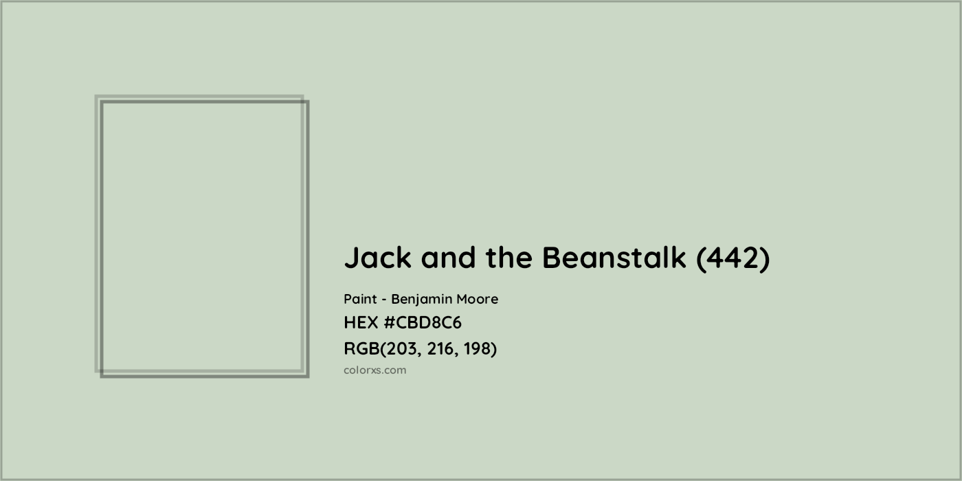 HEX #CBD8C6 Jack and the Beanstalk (442) Paint Benjamin Moore - Color Code