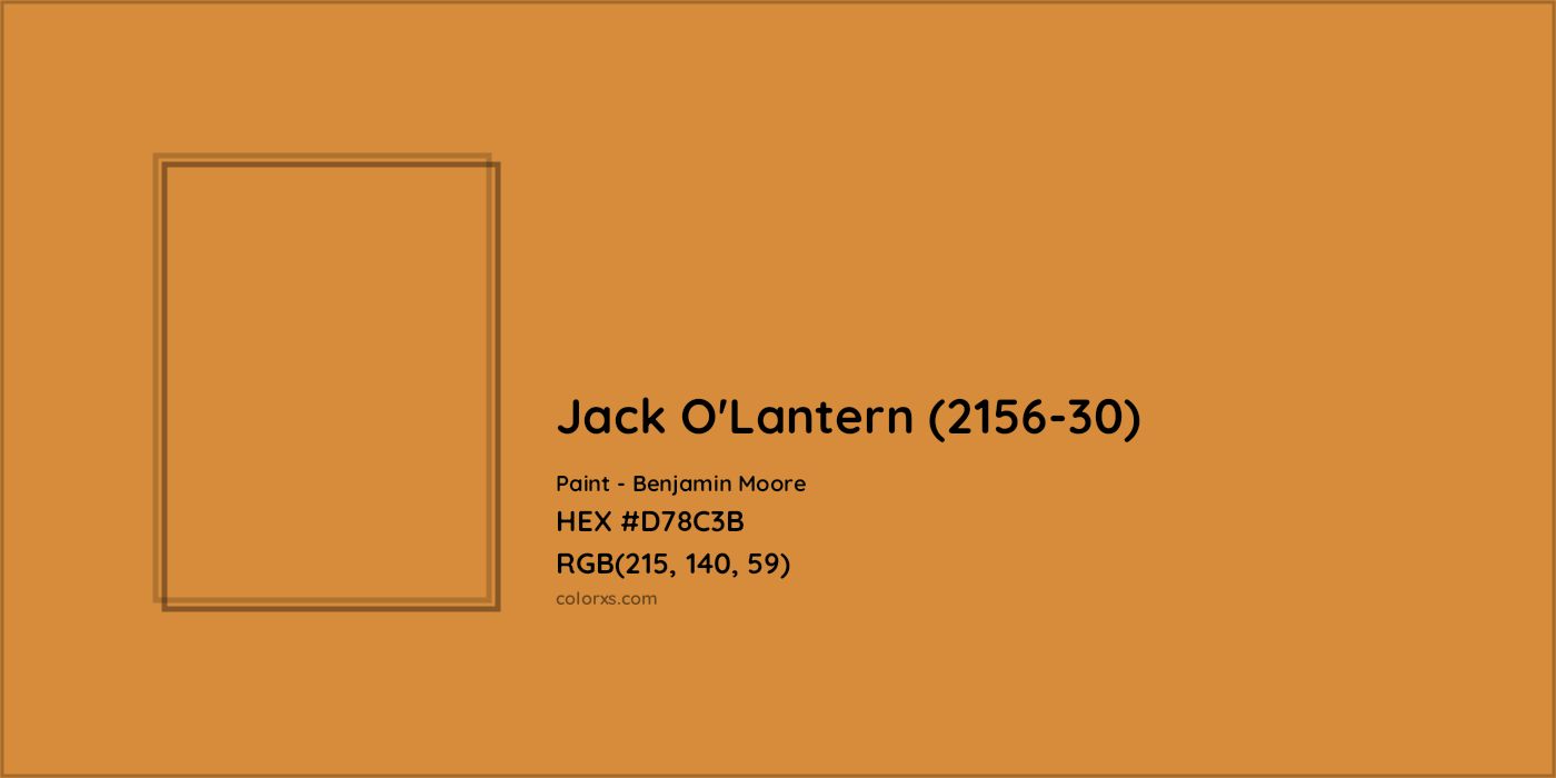 HEX #D78C3B Jack O'Lantern (2156-30) Paint Benjamin Moore - Color Code