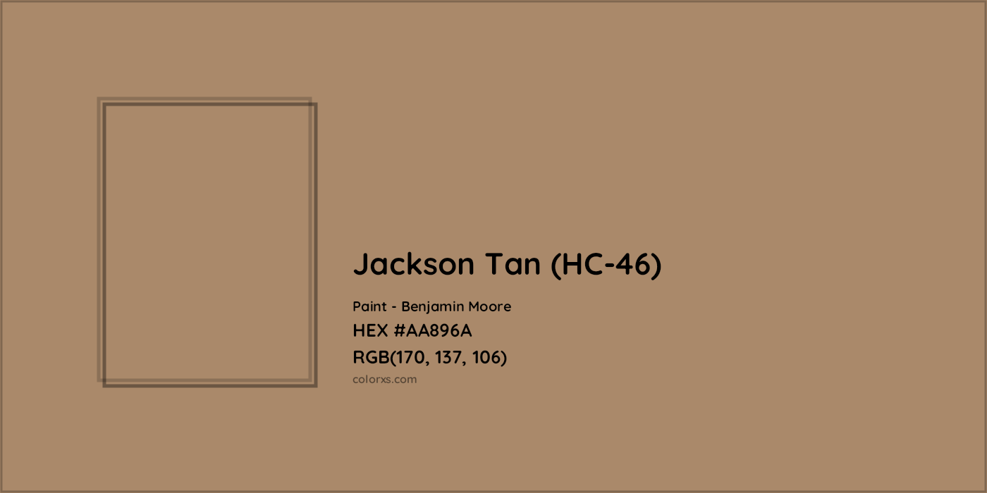 HEX #AA896A Jackson Tan (HC-46) Paint Benjamin Moore - Color Code