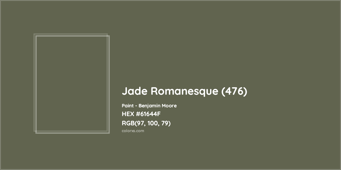 HEX #61644F Jade Romanesque (476) Paint Benjamin Moore - Color Code