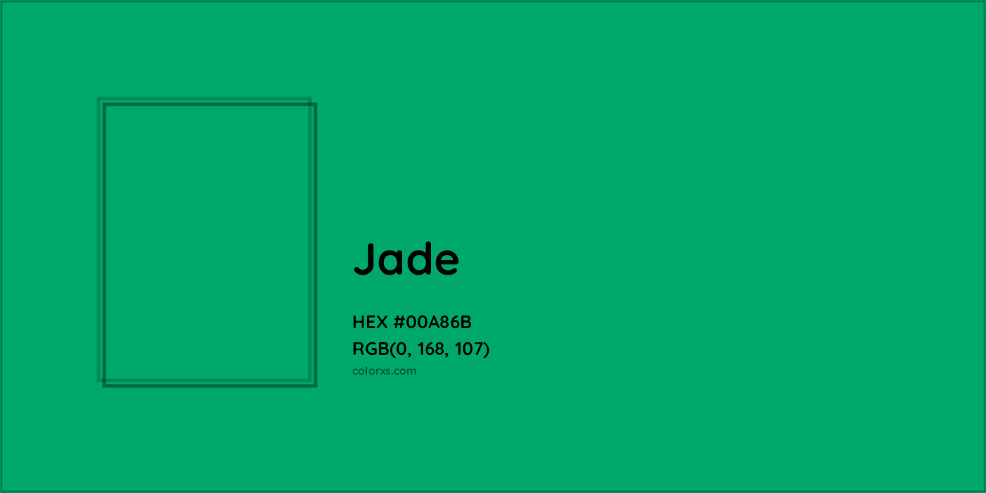 HEX #00A86B Jade Color - Color Code