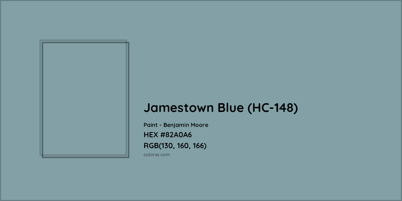 HEX #82A0A6 Jamestown Blue (HC-148) Paint Benjamin Moore - Color Code