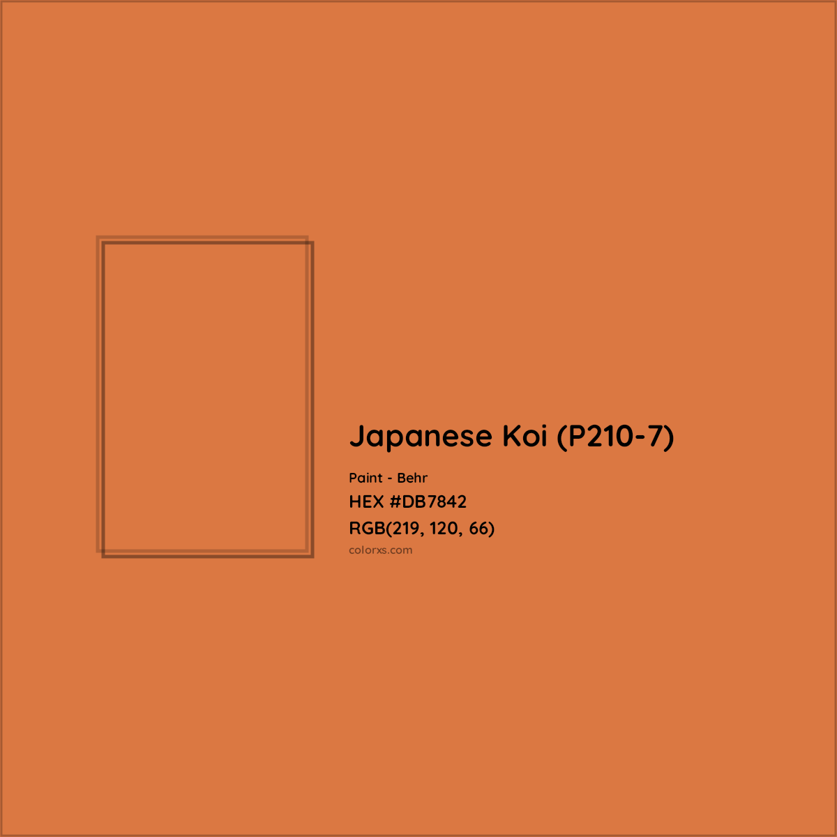 HEX #DB7842 Japanese Koi (P210-7) Paint Behr - Color Code