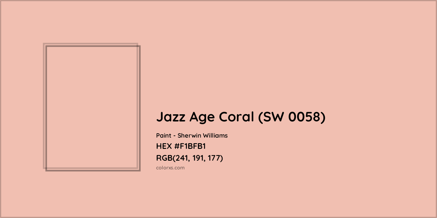 HEX #F1BFB1 Jazz Age Coral (SW 0058) Paint Sherwin Williams - Color Code