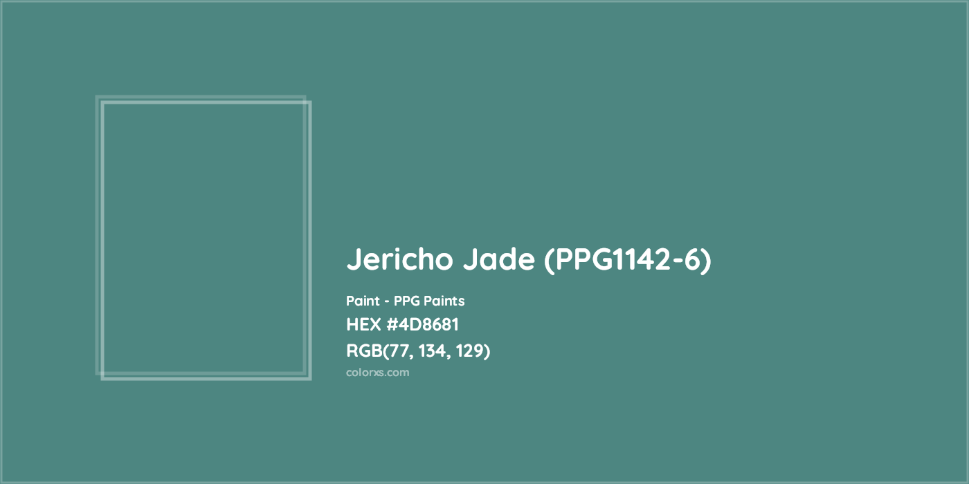 HEX #4D8681 Jericho Jade (PPG1142-6) Paint PPG Paints - Color Code