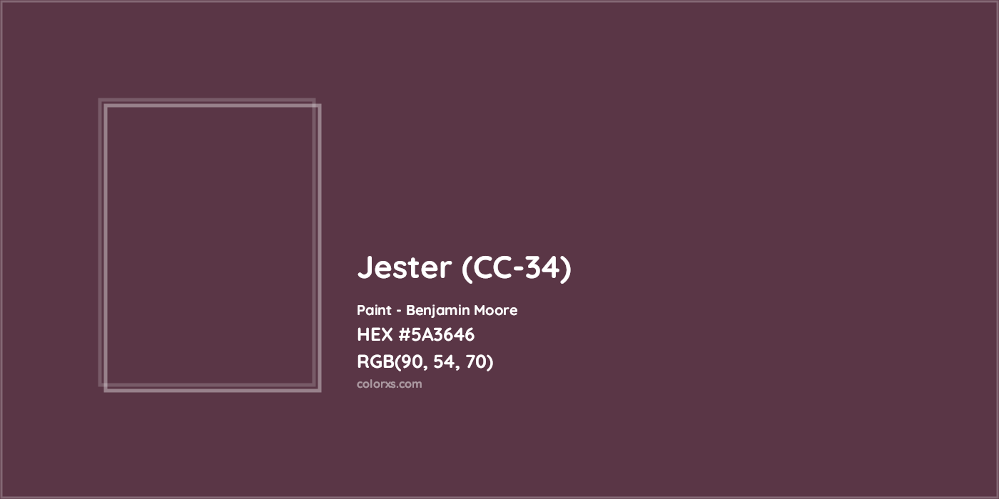 HEX #5A3646 Jester (CC-34) Paint Benjamin Moore - Color Code