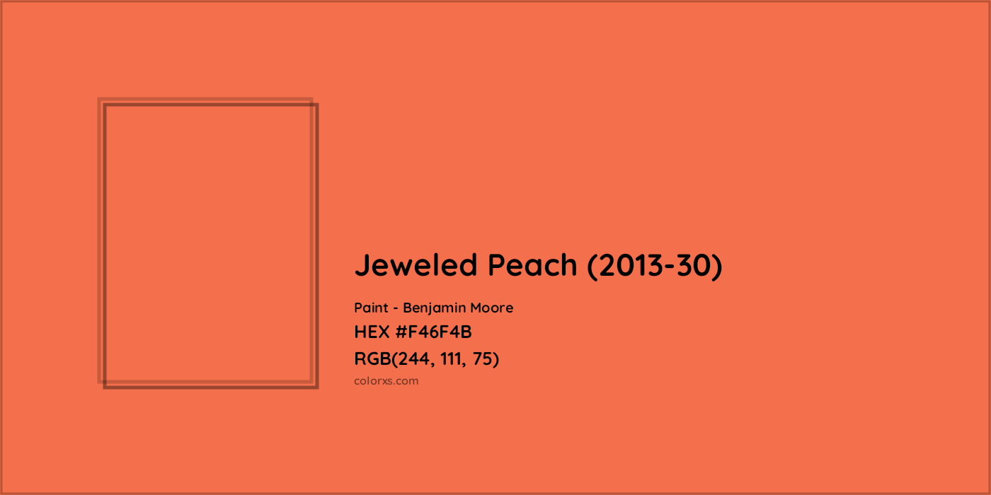 HEX #F46F4B Jeweled Peach (2013-30) Paint Benjamin Moore - Color Code