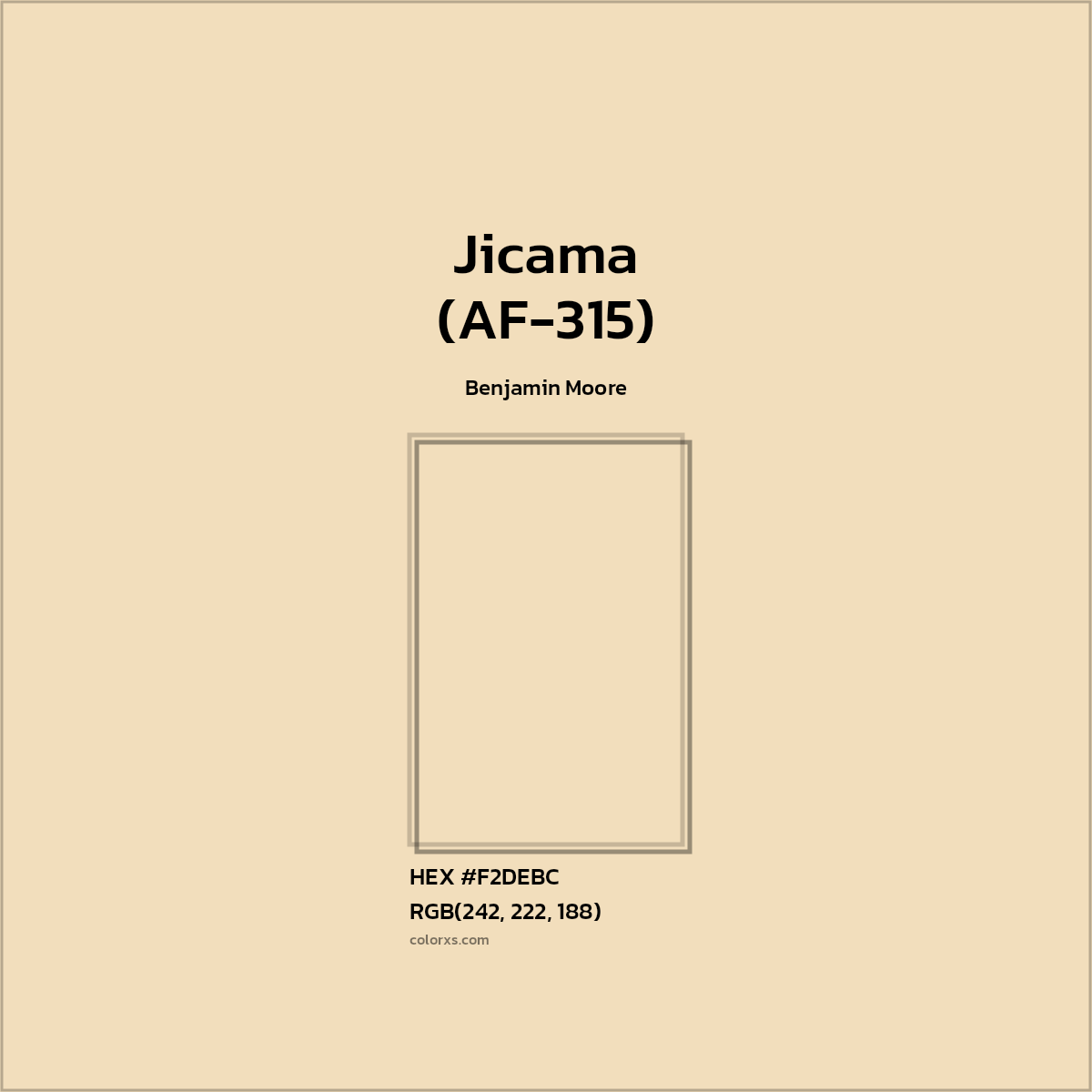 HEX #F2DEBC Jicama (AF-315) Paint Benjamin Moore - Color Code