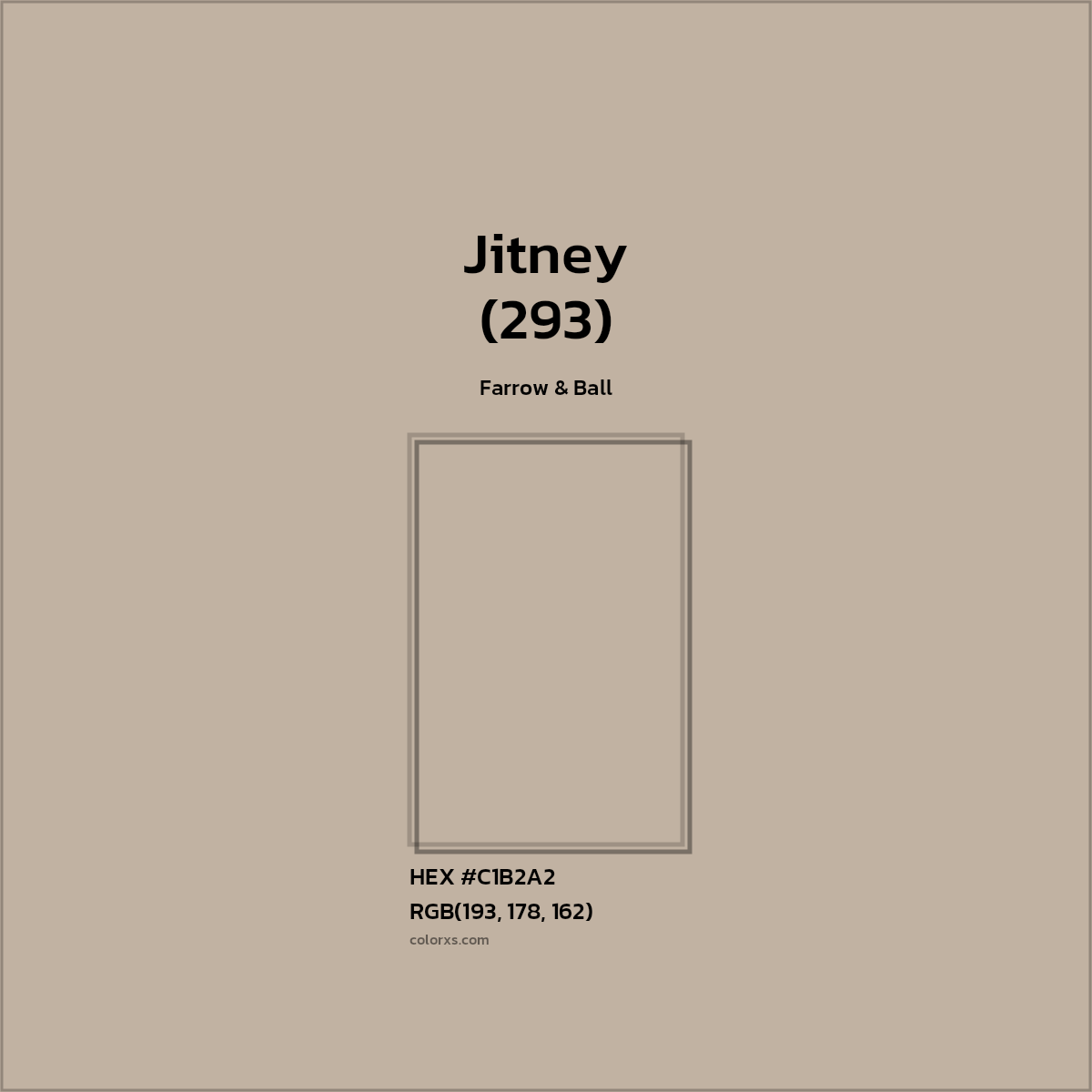 HEX #C1B2A2 Jitney (293) Paint Farrow & Ball - Color Code