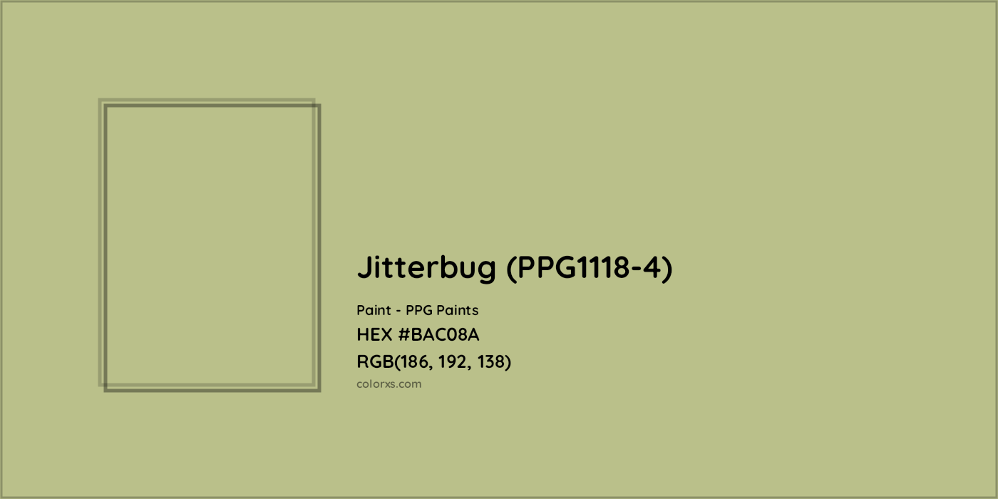 HEX #BAC08A Jitterbug (PPG1118-4) Paint PPG Paints - Color Code