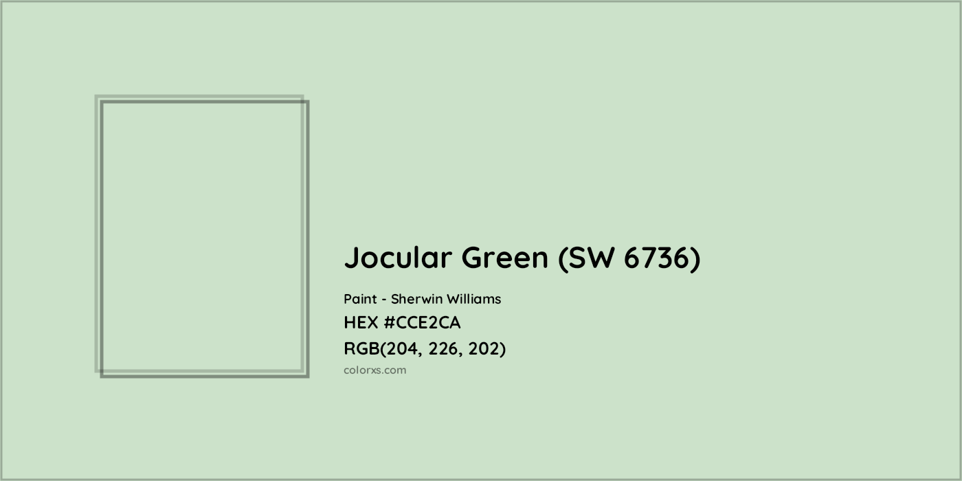 HEX #CCE2CA Jocular Green (SW 6736) Paint Sherwin Williams - Color Code
