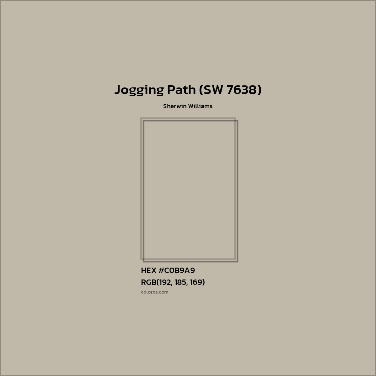 HEX #C0B9A9 Jogging Path (SW 7638) Paint Sherwin Williams - Color Code