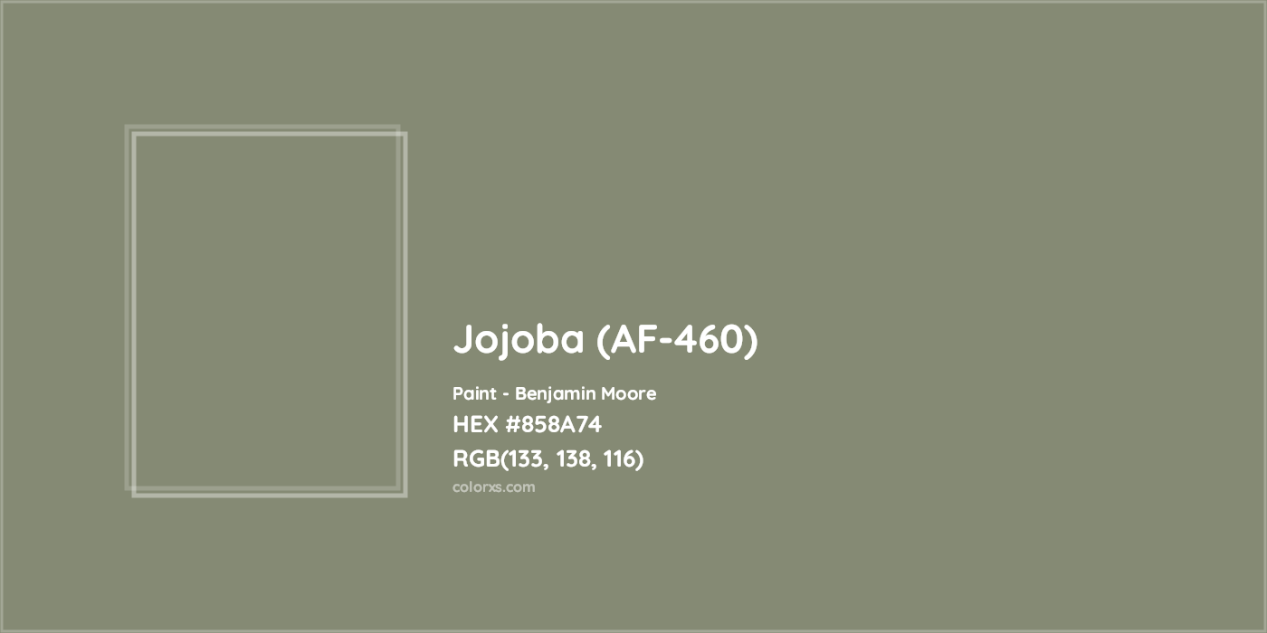 HEX #858A74 Jojoba (AF-460) Paint Benjamin Moore - Color Code
