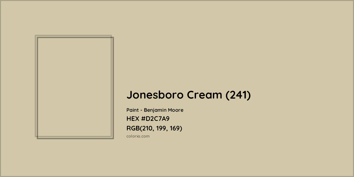 HEX #D2C7A9 Jonesboro Cream (241) Paint Benjamin Moore - Color Code