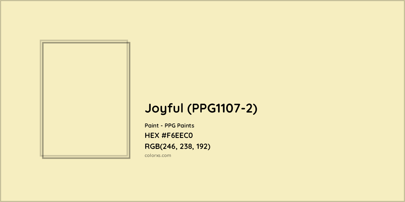 HEX #F6EEC0 Joyful (PPG1107-2) Paint PPG Paints - Color Code