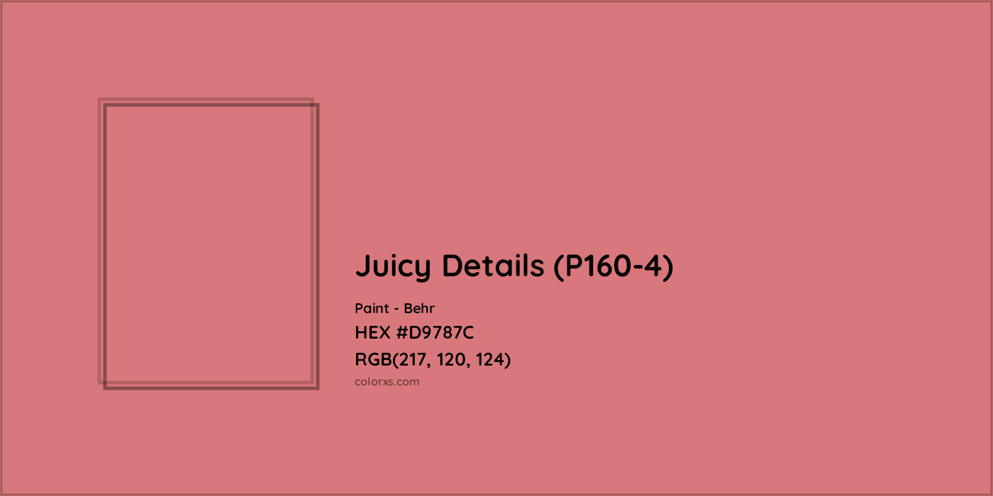 HEX #D9787C Juicy Details (P160-4) Paint Behr - Color Code