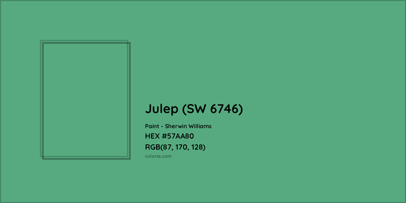 HEX #57AA80 Julep (SW 6746) Paint Sherwin Williams - Color Code
