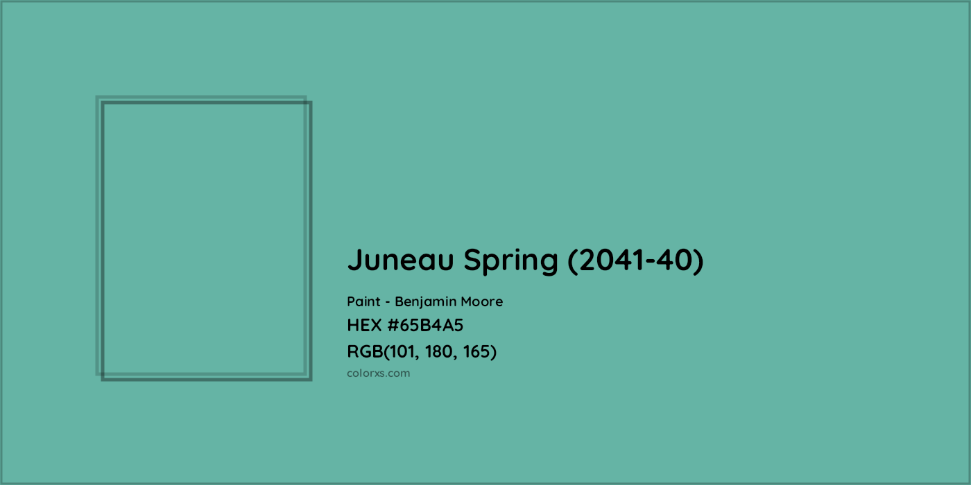 HEX #65B4A5 Juneau Spring (2041-40) Paint Benjamin Moore - Color Code