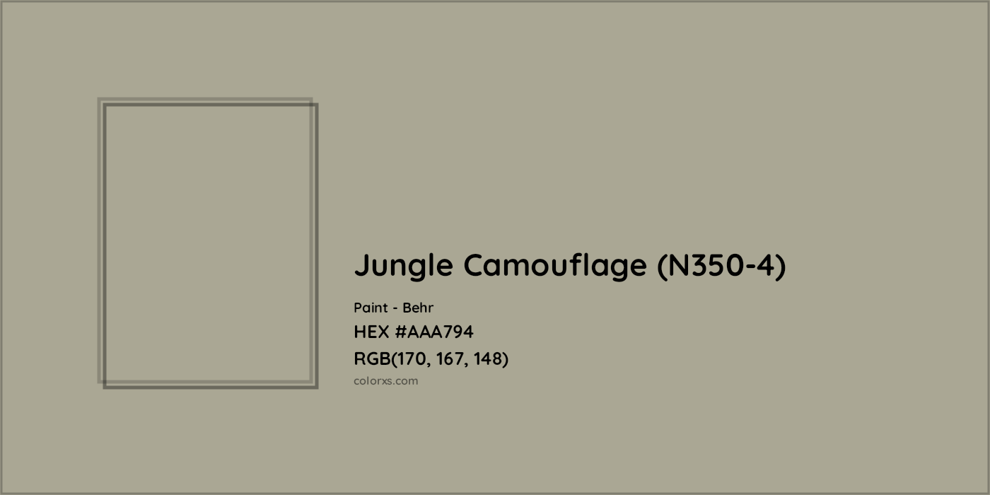 HEX #AAA794 Jungle Camouflage (N350-4) Paint Behr - Color Code