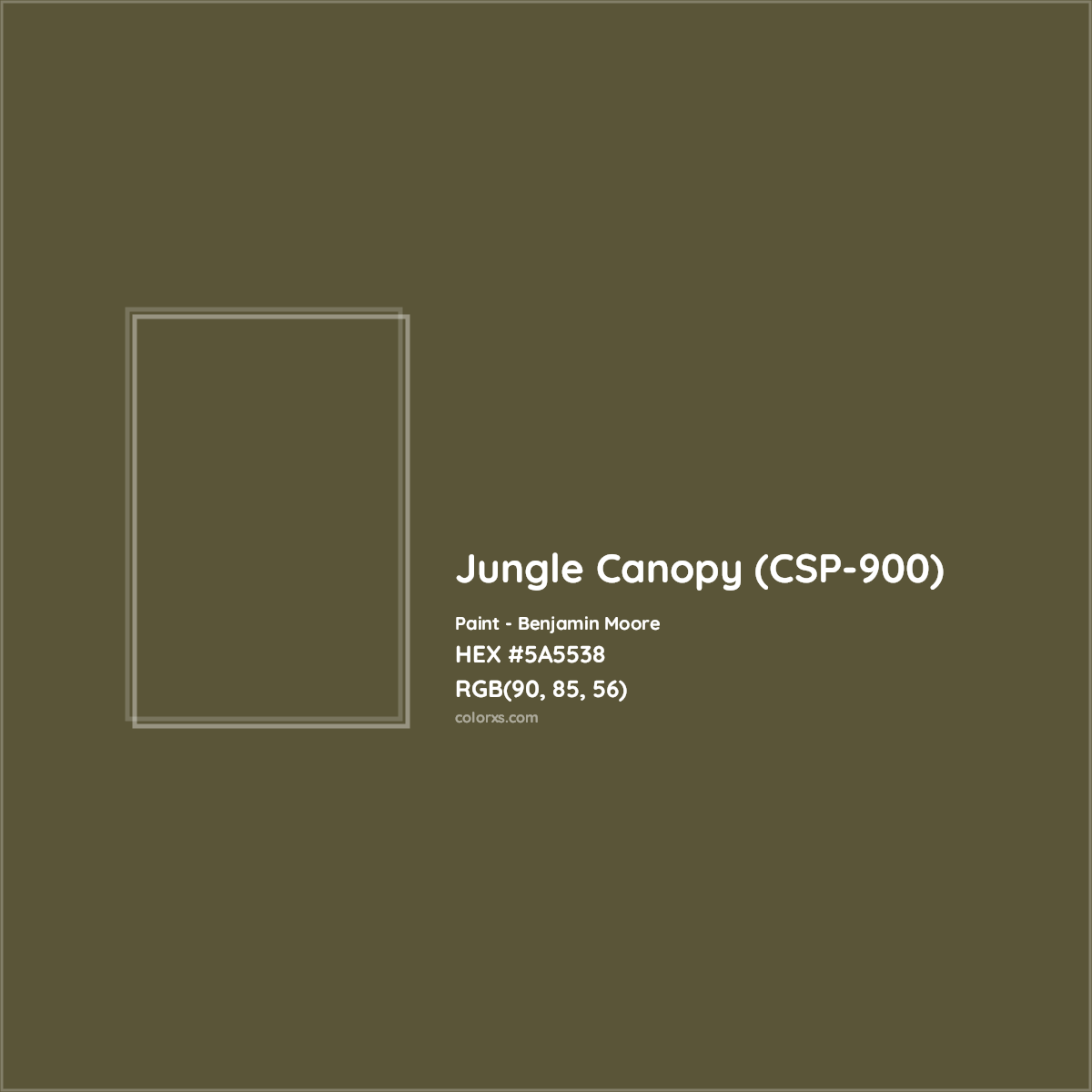 HEX #5A5538 Jungle Canopy (CSP-900) Paint Benjamin Moore - Color Code