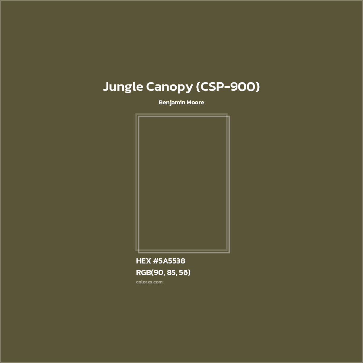 HEX #5A5538 Jungle Canopy (CSP-900) Paint Benjamin Moore - Color Code