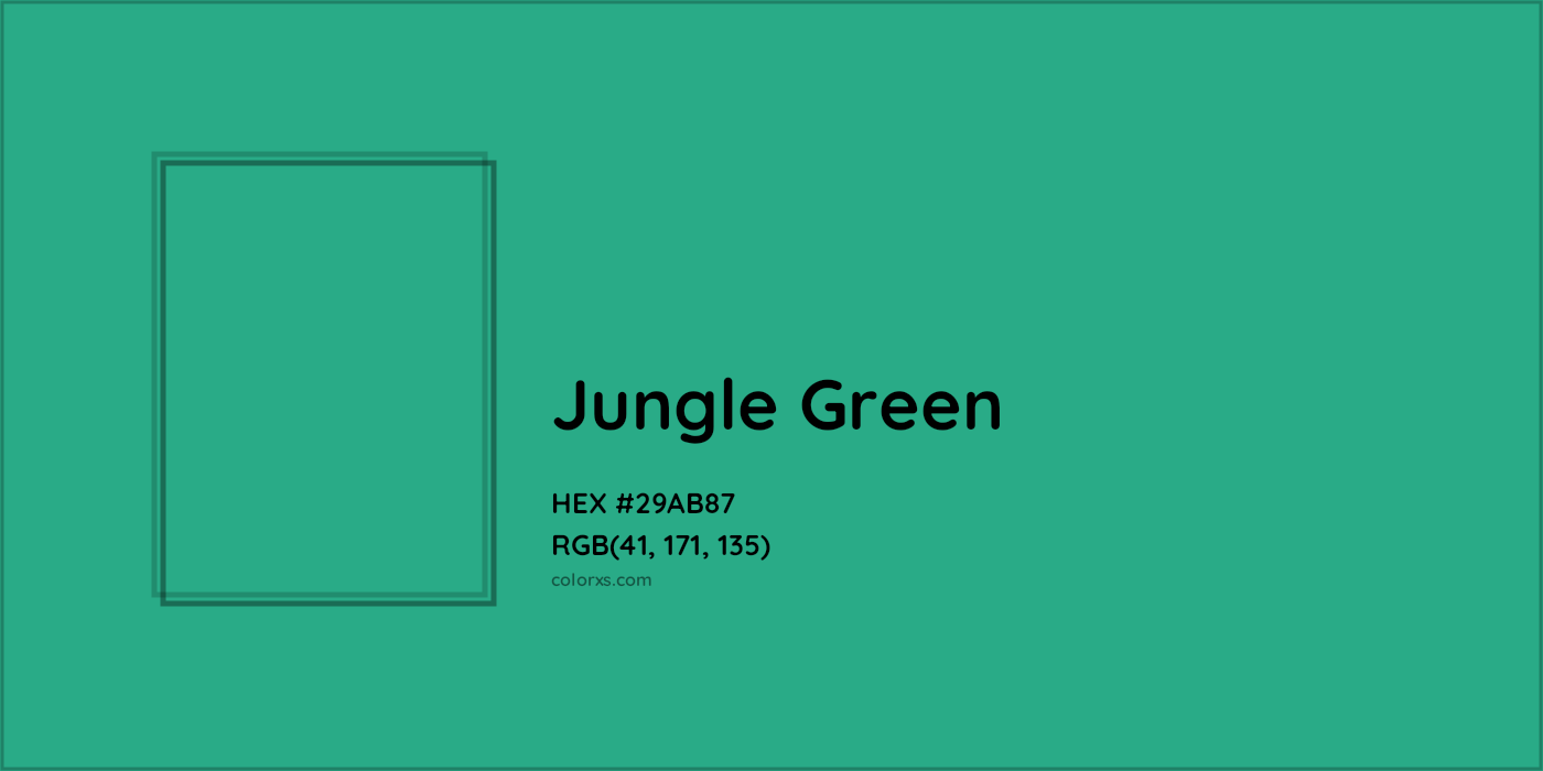 HEX #29AB87 Jungle Green Color Crayola Crayons - Color Code