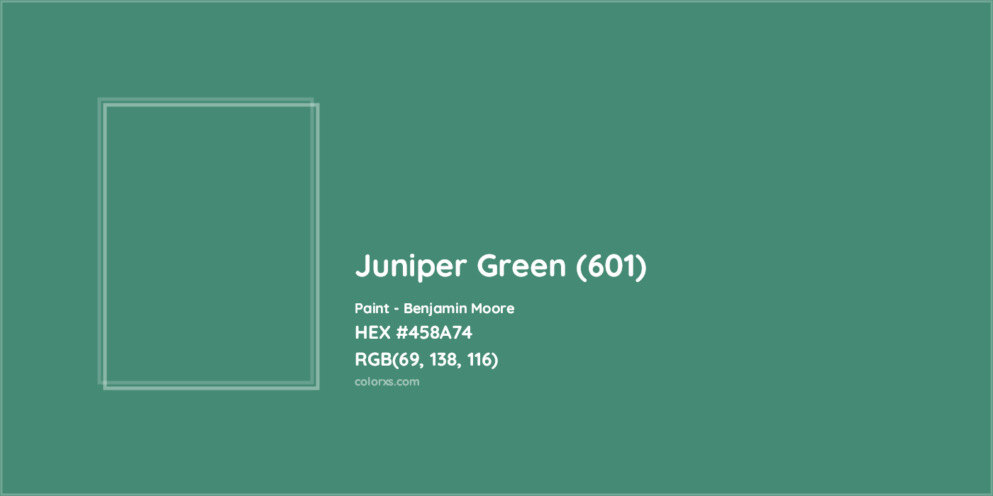 HEX #458A74 Juniper Green (601) Paint Benjamin Moore - Color Code