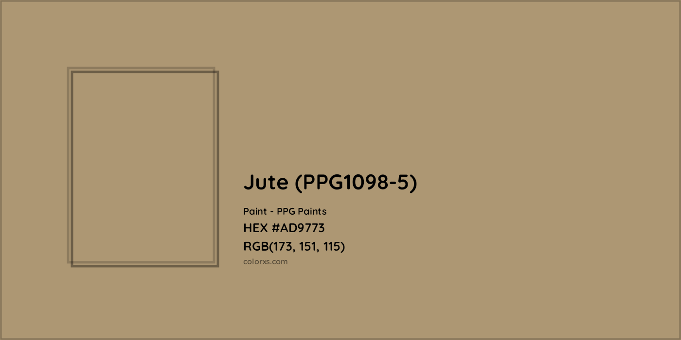 HEX #AD9773 Jute (PPG1098-5) Paint PPG Paints - Color Code