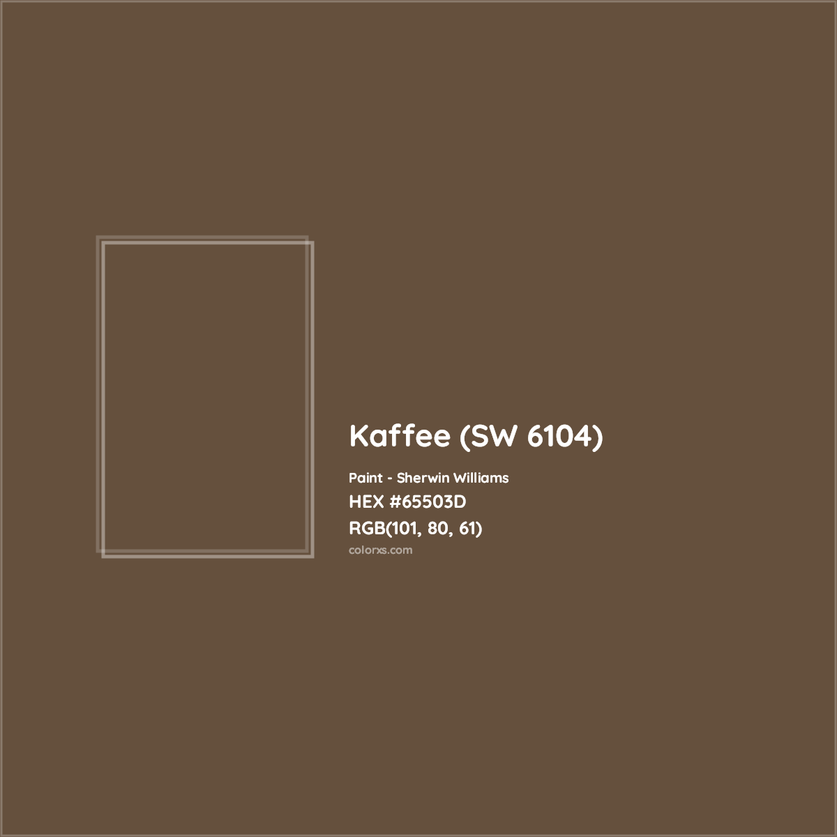 HEX #65503D Kaffee (SW 6104) Paint Sherwin Williams - Color Code