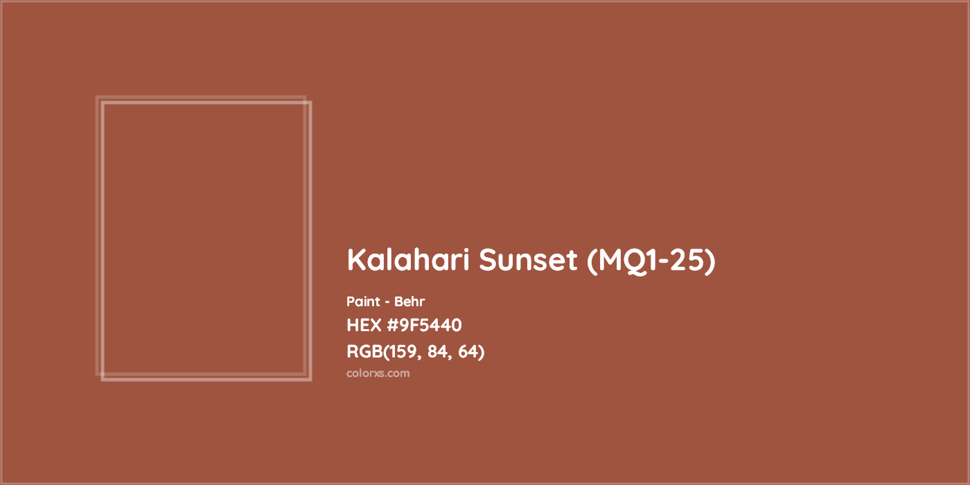 HEX #9F5440 Kalahari Sunset (MQ1-25) Paint Behr - Color Code