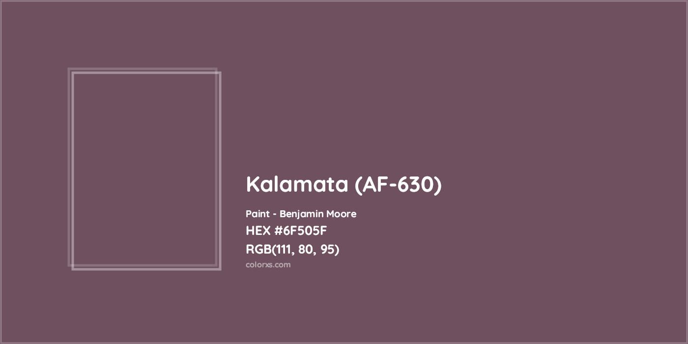 HEX #6F505F Kalamata (AF-630) Paint Benjamin Moore - Color Code