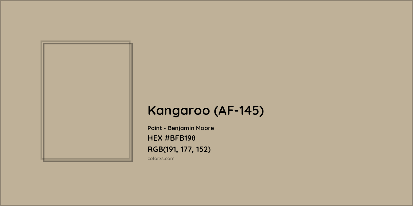HEX #BFB198 Kangaroo (AF-145) Paint Benjamin Moore - Color Code