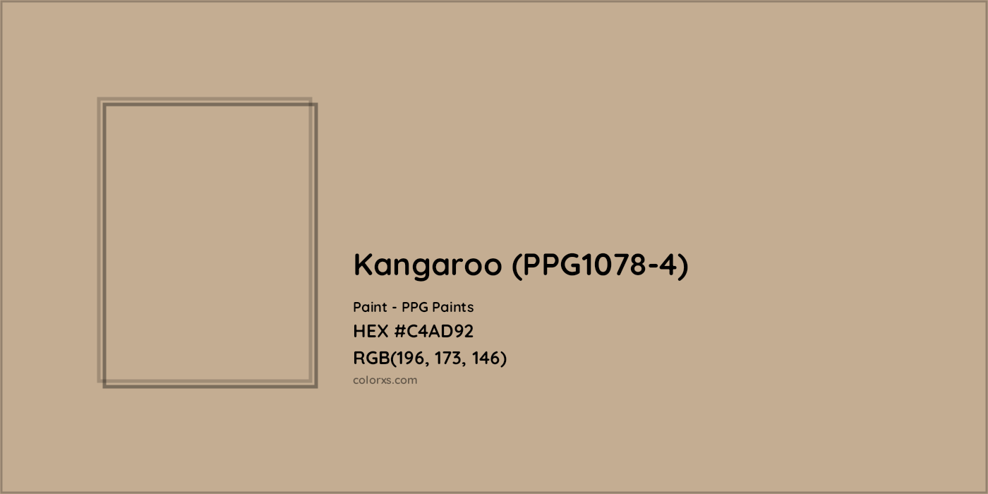 HEX #C4AD92 Kangaroo (PPG1078-4) Paint PPG Paints - Color Code
