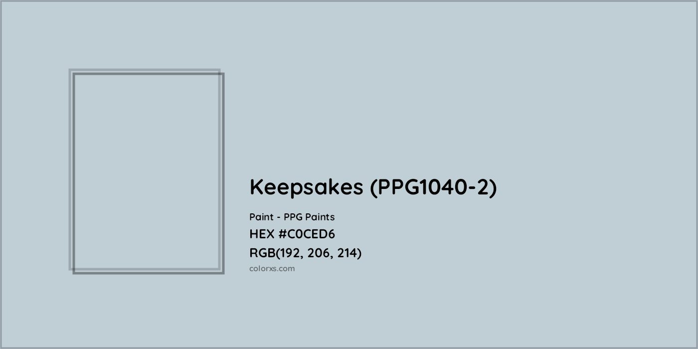 HEX #C0CED6 Keepsakes (PPG1040-2) Paint PPG Paints - Color Code