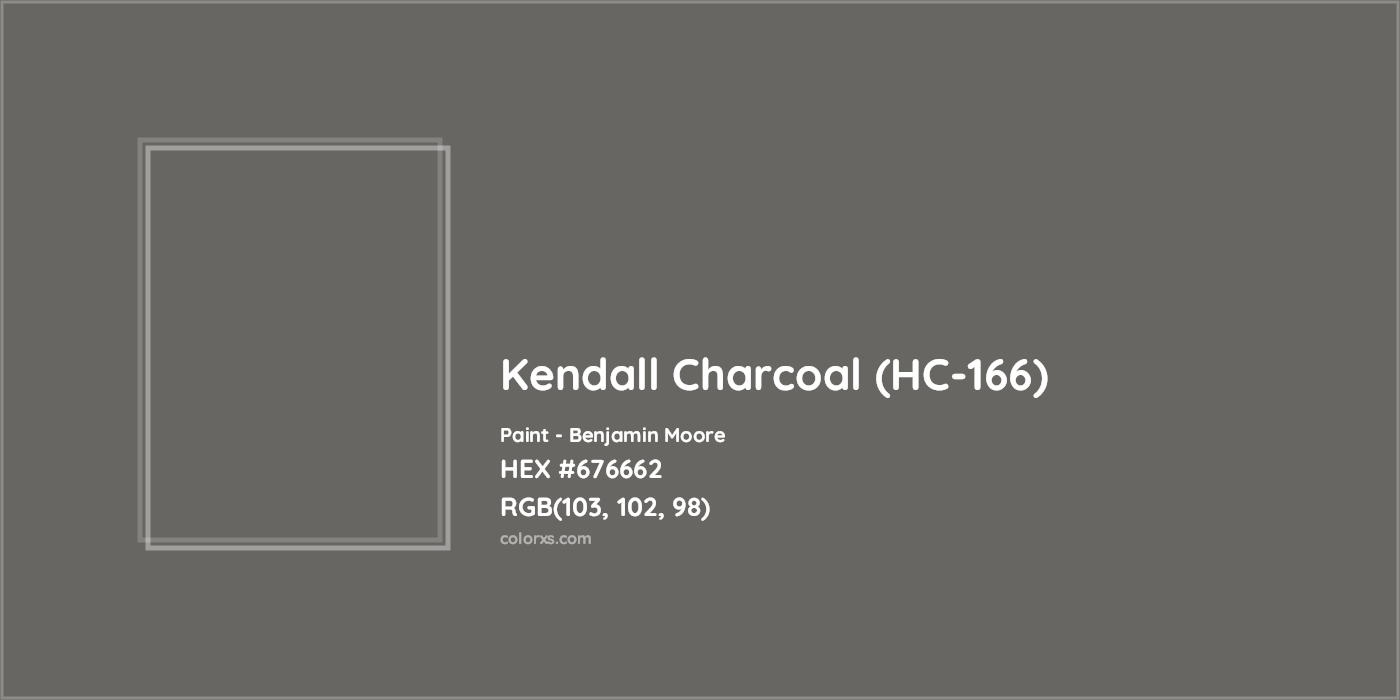 HEX #676662 Kendall Charcoal (HC-166) Paint Benjamin Moore - Color Code