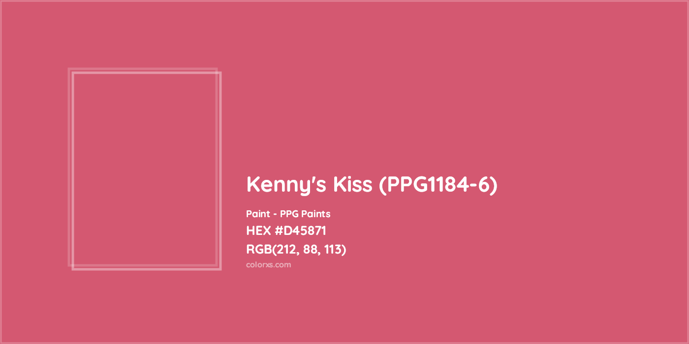 HEX #D45871 Kenny's Kiss (PPG1184-6) Paint PPG Paints - Color Code