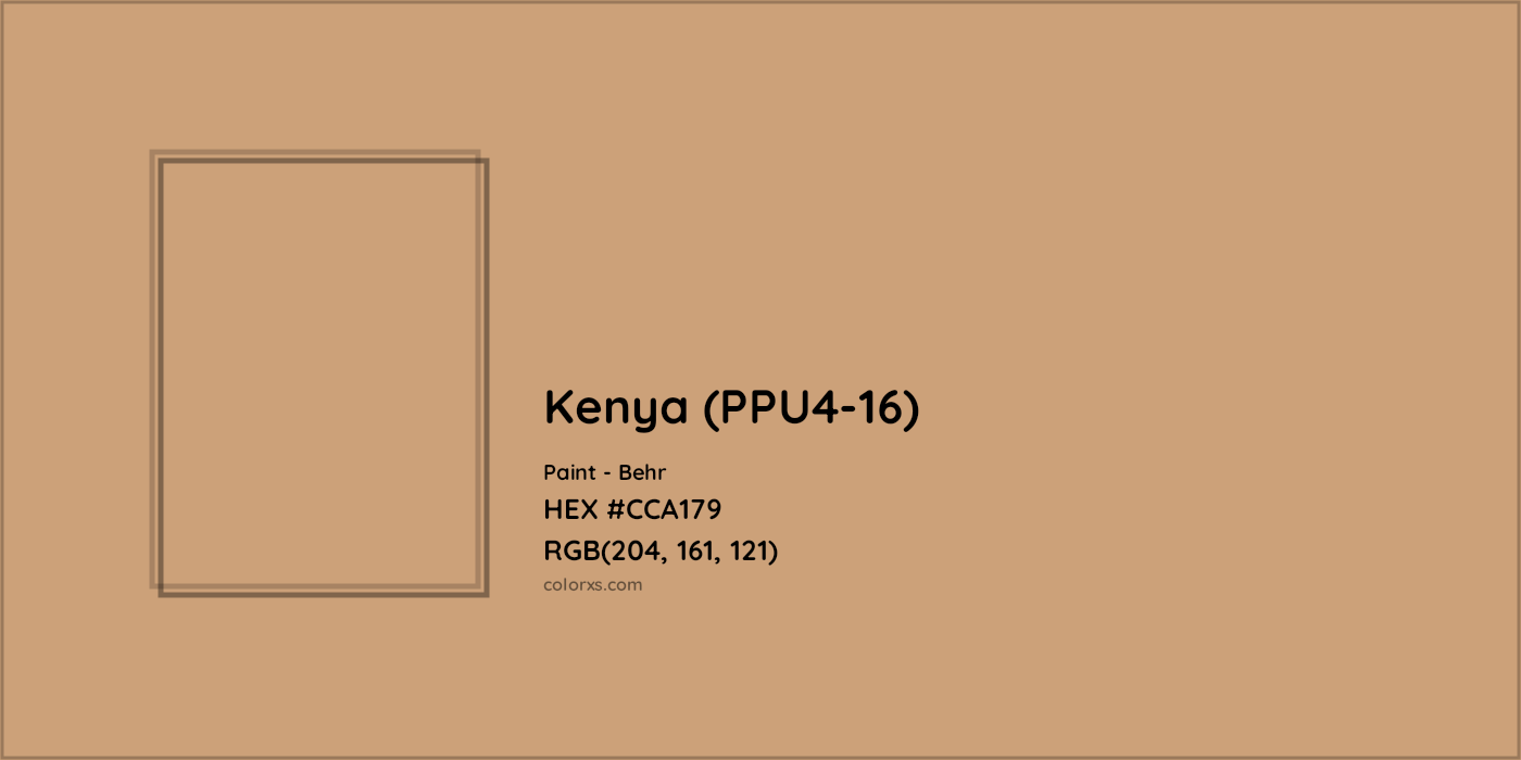 HEX #CCA179 Kenya (PPU4-16) Paint Behr - Color Code
