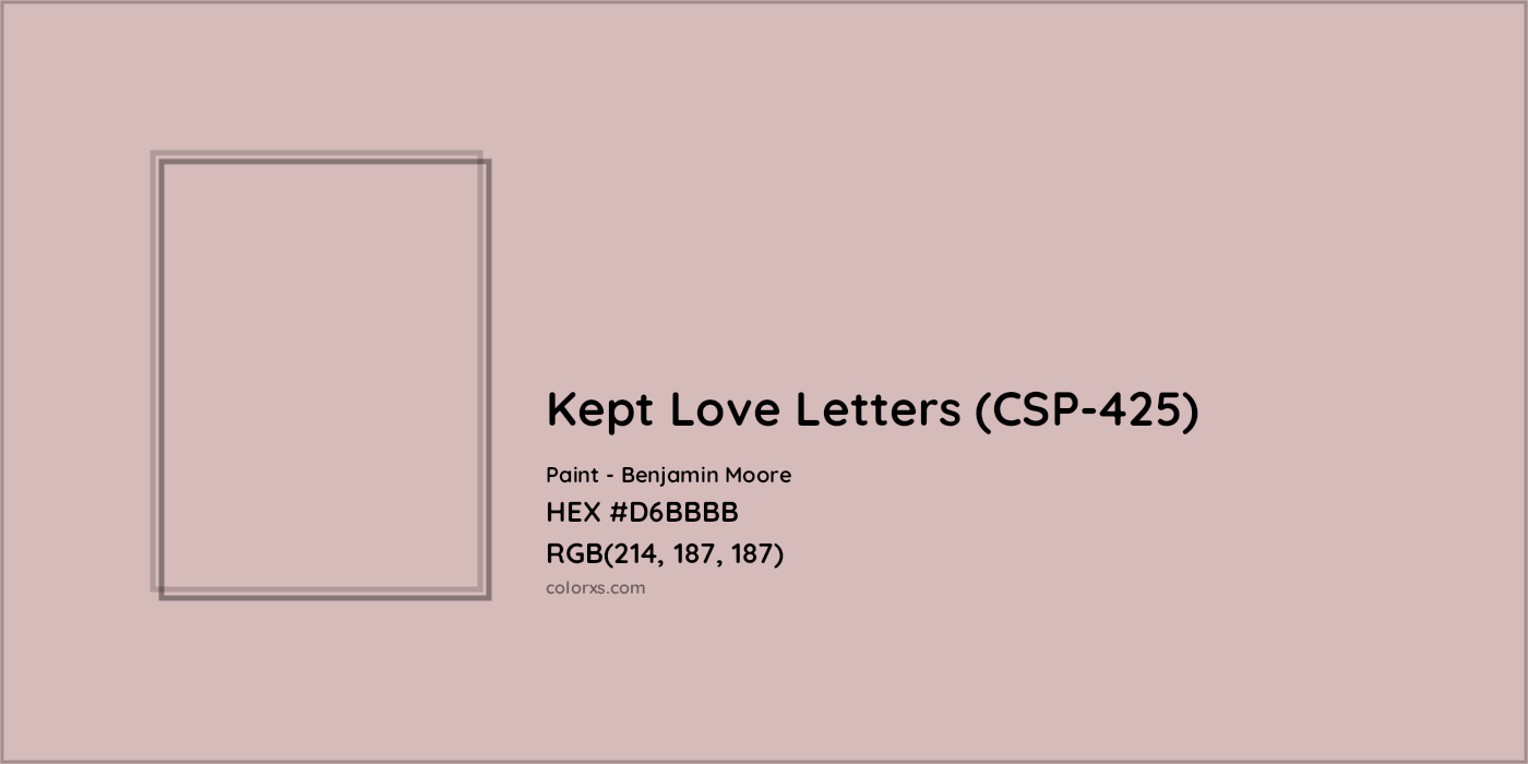 HEX #D6BBBB Kept Love Letters (CSP-425) Paint Benjamin Moore - Color Code