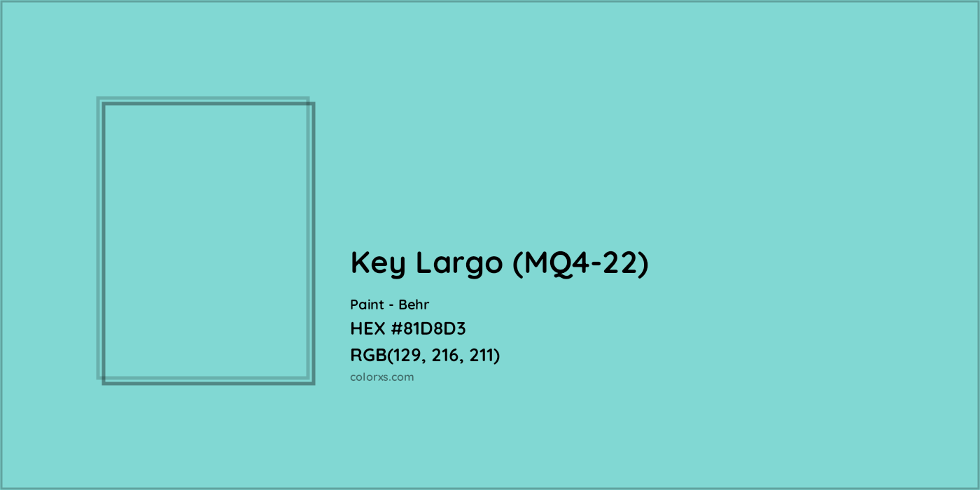 HEX #81D8D3 Key Largo (MQ4-22) Paint Behr - Color Code