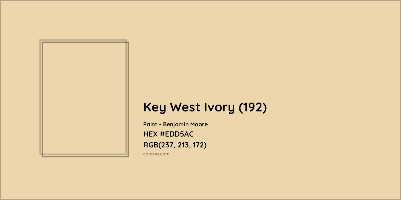HEX #EDD5AC Key West Ivory (192) Paint Benjamin Moore - Color Code